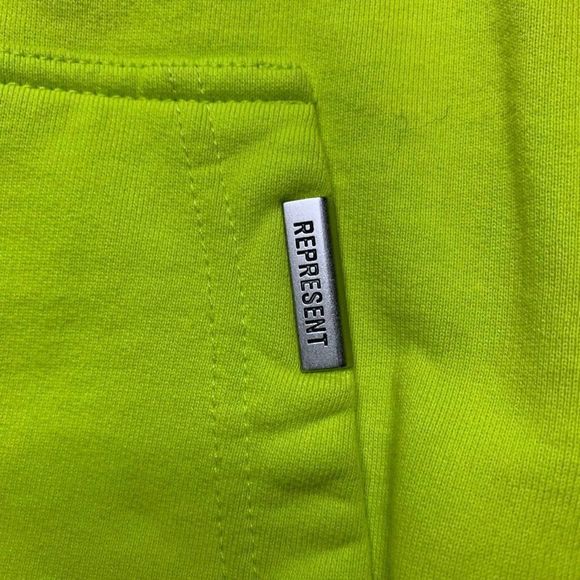 Represent Mens S Hoodie Gold Lime Green Angel Graphic Print - Picture 8 of 15